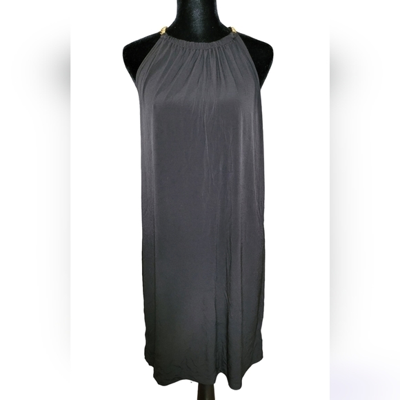 Michael Kors Black Gold Chain Halter Dress XS – NWT Cocktail / Evening - Picture 1 of 9